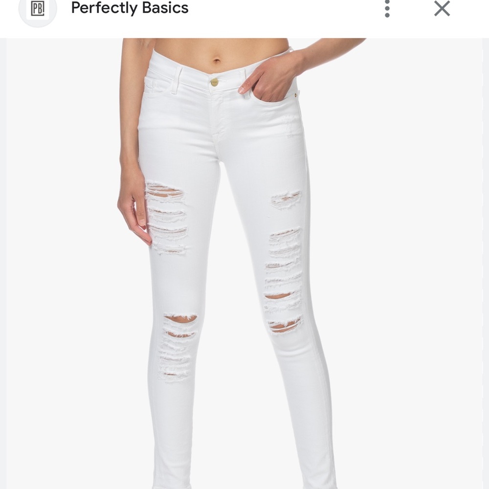 J Brand Super Skinny Off White Jeans